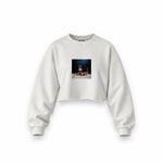 Muhammed Ali And Sonny Liston Usa 1965 Oversize Crop Sweatshirt — Beyaz — Ön baskı