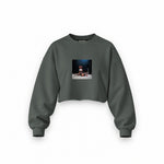 Muhammed Ali And Sonny Liston Usa 1965 Oversize Crop Sweatshirt — Antrasit — Ön baskı