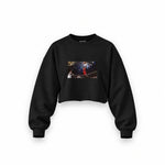 Michael Jordan Chicago Bulls 1997 Oversize Crop Sweatshirt — Siyah — Ön baskı