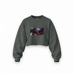 Michael Jordan Chicago Bulls 1997 Oversize Crop Sweatshirt — Antrasit — Ön baskı