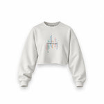 Formula 1 Teams Oversize Crop Sweatshirt — Beyaz — Ön baskı