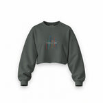 Formula 1 Teams Oversize Crop Sweatshirt — Antrasit — Ön baskı