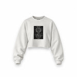 Death Star Oversize Crop Sweatshirt — Beyaz — Ön baskı