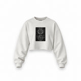 Death Star Oversize Crop Sweatshirt — Beyaz — Ön baskı