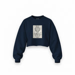Death Star Oversize Crop Sweatshirt — Lacivert — Ön baskı