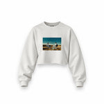 Breaking Bad Oversize Crop Sweatshirt — Beyaz — Ön baskı