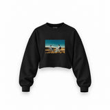 Breaking Bad Oversize Crop Sweatshirt — Siyah — Ön baskı