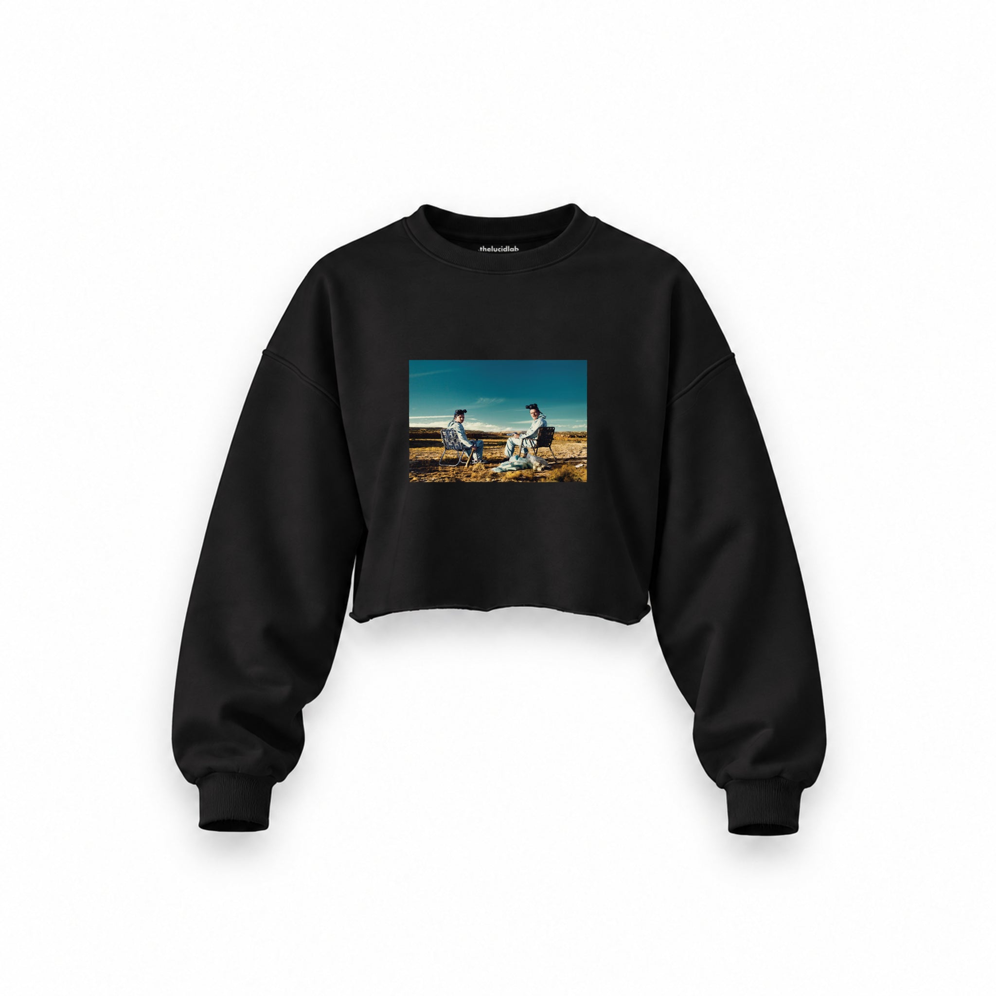 Breaking Bad Oversize Crop Sweatshirt — Siyah — Ön baskı
