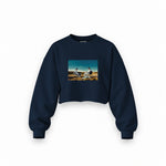 Breaking Bad Oversize Crop Sweatshirt — Lacivert — Ön baskı