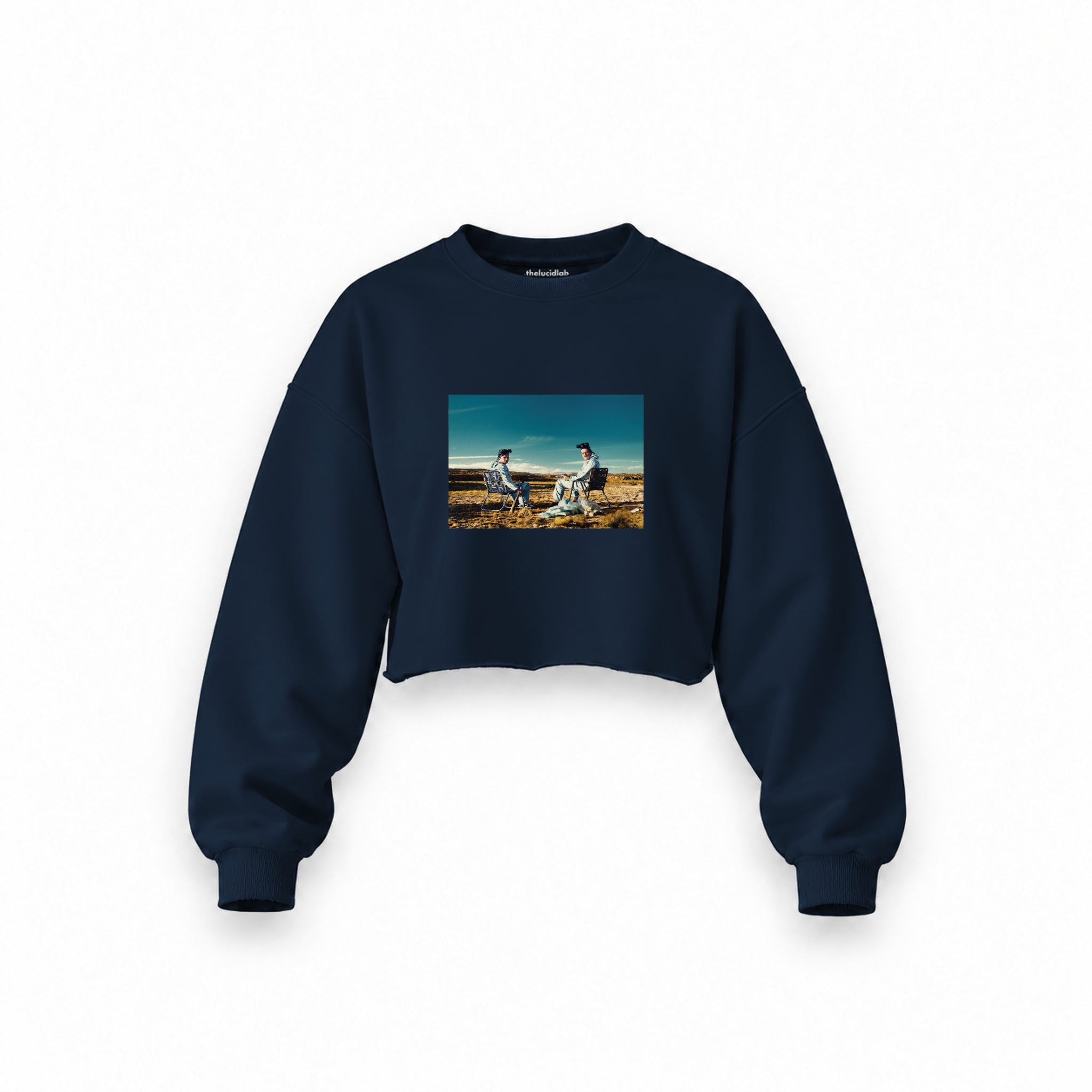 Breaking Bad Oversize Crop Sweatshirt — Lacivert — Ön baskı