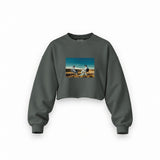 Breaking Bad Oversize Crop Sweatshirt — Antrasit — Ön baskı