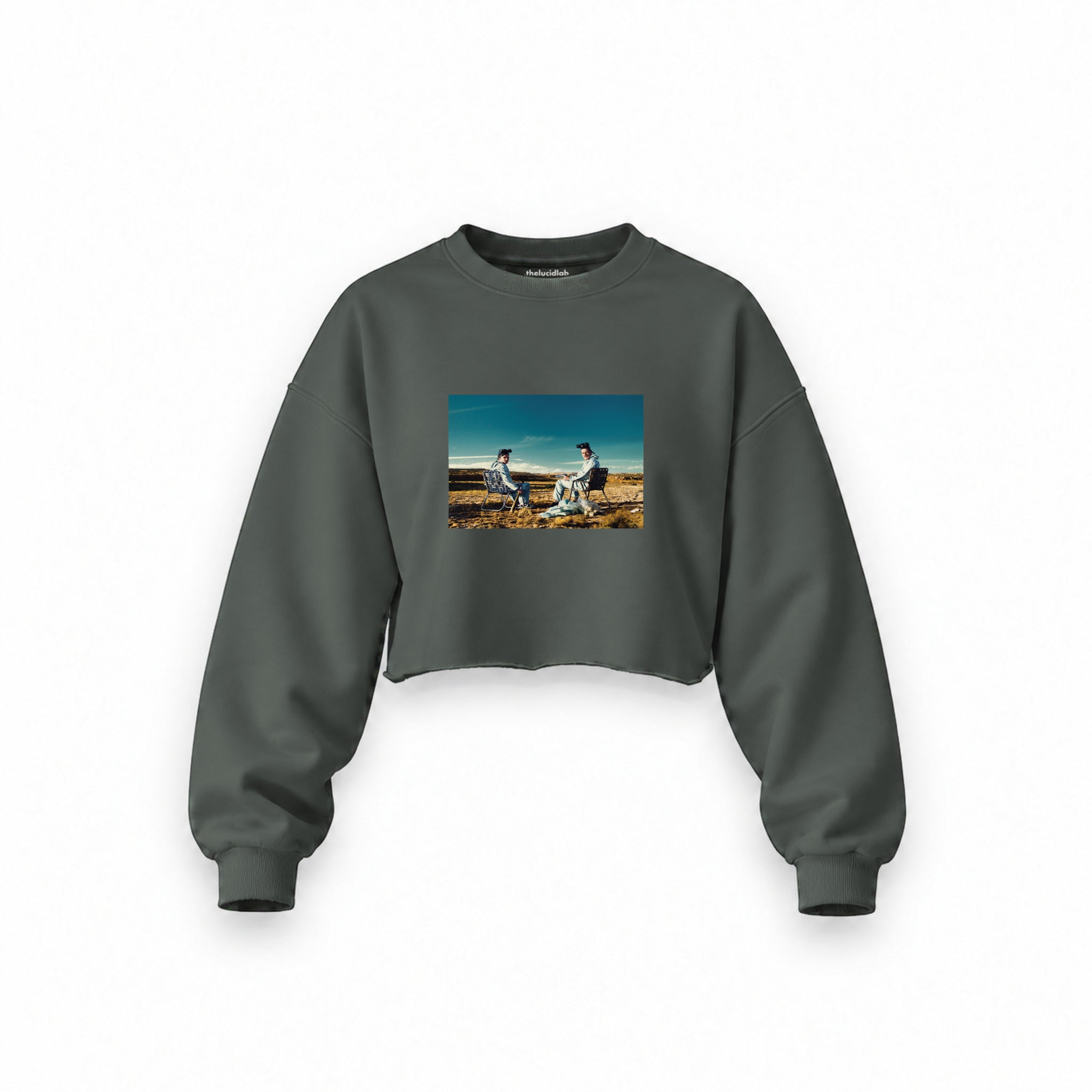 Breaking Bad Oversize Crop Sweatshirt — Antrasit — Ön baskı