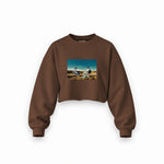 Breaking Bad Oversize Crop Sweatshirt — Kahverengi — Ön baskı