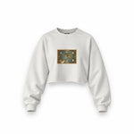 Avatar The Last Airbender Map Oversize Crop Sweatshirt — Beyaz — Ön baskı