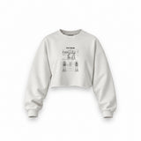 AT-AT Walker Oversize Crop Sweatshirt — Beyaz — Ön baskı