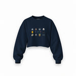 Star Wars Icons Oversize Crop Sweatshirt — Lacivert — Ön baskı