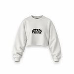 Star Wars Oversize Crop Sweatshirt — Beyaz — Ön baskı
