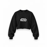 Star Wars Oversize Crop Sweatshirt — Siyah — Ön baskı