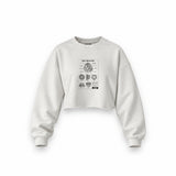 Arc Reactor Oversize Crop Sweatshirt — Beyaz — Ön baskı