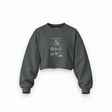 Arc Reactor Oversize Crop Sweatshirt — Antrasit — Ön baskı