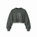 Gibson Les Paul Gitar Oversize Crop Sweatshirt — Antrasit — Ön baskı