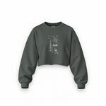 Fender Stratocaster Gitar Oversize Crop Sweatshirt — Antrasit — Ön baskı