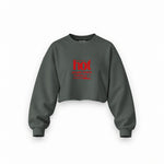 Hot People Watch Formula 1 Oversize Crop Sweatshirt — Antrasit — Ön baskı