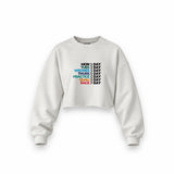 Formula 1 / Week Days Oversize Crop Sweatshirt — Beyaz — Ön baskı