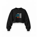 Formula 1 / Week Days Oversize Crop Sweatshirt — Siyah — Ön baskı
