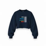 Formula 1 / Week Days Oversize Crop Sweatshirt — Lacivert — Ön baskı