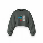 Formula 1 / Week Days Oversize Crop Sweatshirt — Antrasit — Ön baskı