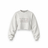 All Tracks / Formula 1 Pistleri Oversize Crop Sweatshirt — Beyaz — Ön baskı