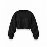 All Tracks / Formula 1 Pistleri Oversize Crop Sweatshirt — Siyah — Ön baskı