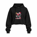 Hot Mess Oversize Crop Hoodie — Siyah — Ön baskı