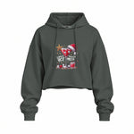 Hot Mess Oversize Crop Hoodie — Antrasit — Ön baskı
