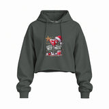 Hot Mess Oversize Crop Hoodie — Antrasit — Ön baskı