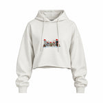 Star Wars Christmas Crew Oversize Crop Hoodie — Beyaz — Ön baskı