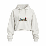 Star Wars Christmas Crew Oversize Crop Hoodie — Beyaz — Ön baskı
