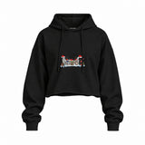 Star Wars Christmas Crew Oversize Crop Hoodie — Siyah — Ön baskı