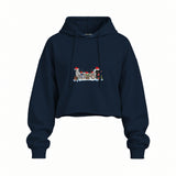 Star Wars Christmas Crew Oversize Crop Hoodie — Lacivert — Ön baskı