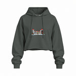 Star Wars Christmas Crew Oversize Crop Hoodie — Antrasit — Ön baskı