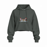 Star Wars Christmas Crew Oversize Crop Hoodie — Antrasit — Ön baskı
