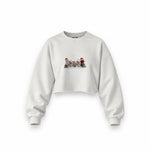Star Wars Christmas Crew Oversize Crop Sweatshirt — Beyaz — Ön baskı