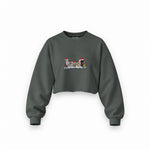 Star Wars Christmas Crew Oversize Crop Sweatshirt — Antrasit — Ön baskı