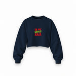 Grinch Era Oversize Crop Sweatshirt — Lacivert — Ön baskı