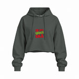 Grinch Era Oversize Crop Hoodie — Antrasit — Ön baskı