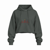 Brushstroke Christmas Tree Oversize Crop Hoodie — Antrasit — Ön baskı