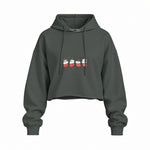 Christmas Stocking Cats Oversize Crop Hoodie — Antrasit — Ön baskı