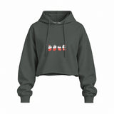 Christmas Stocking Cats Oversize Crop Hoodie — Antrasit — Ön baskı