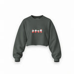 Christmas Stocking Cats Oversize Crop Sweatshirt — Antrasit — Ön baskı
